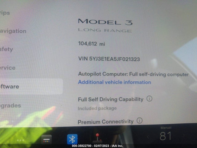 Tesla Model 3 Range Battery 2018 5YJ3E1EA5JF021323 Image 7