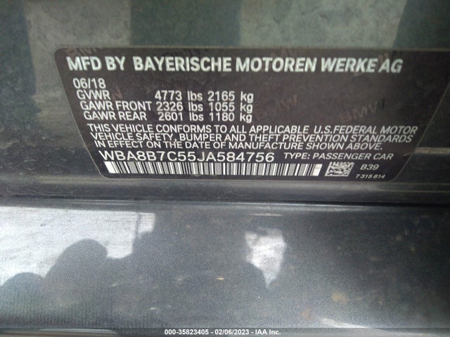 2018 BMW 3 Series, VIN: WBA8B7C55JA584756