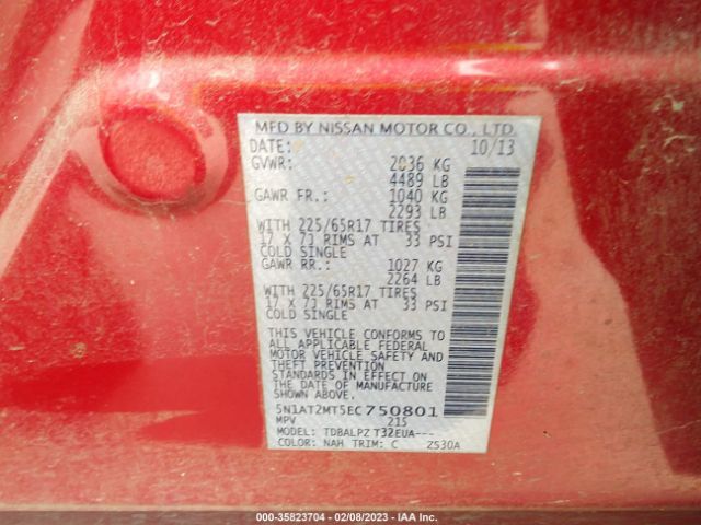 5N1AT2MT5EC750801 Nissan ROGUE S