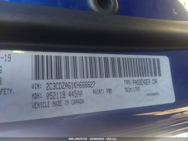 Dodge Challenger Sxt 2019 2C3CDZAG1KH666627 Image 9