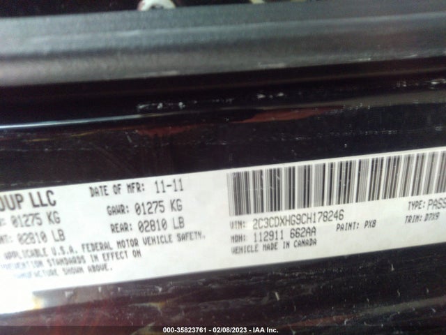 Dodge Charger Sxt 2012 2C3CDXHG9CH178246 Image 11