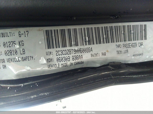 2017 Dodge Challenger, VIN: 2C3CDZBT9HH600864
