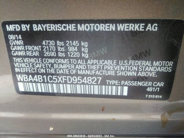 BMW 4 Series 2015 WBA4B1C5XFD954827 Image 10