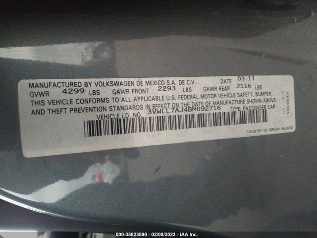 3VWLL7AJ4BM092716 Volkswagen Jetta Sedan Tdi