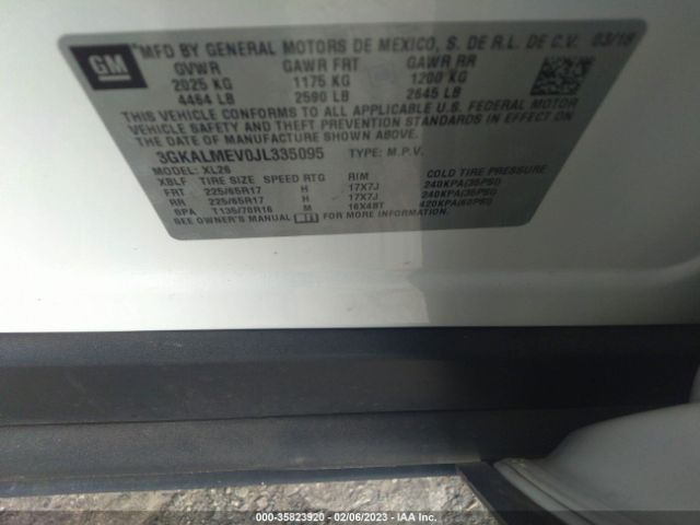 3GKALMEV0JL335095 GMC Terrain Sle