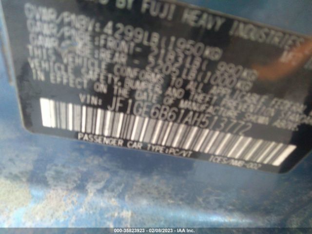 JF1GE6B61AH513772 Subaru Impreza Sedan I Premium Special Edition