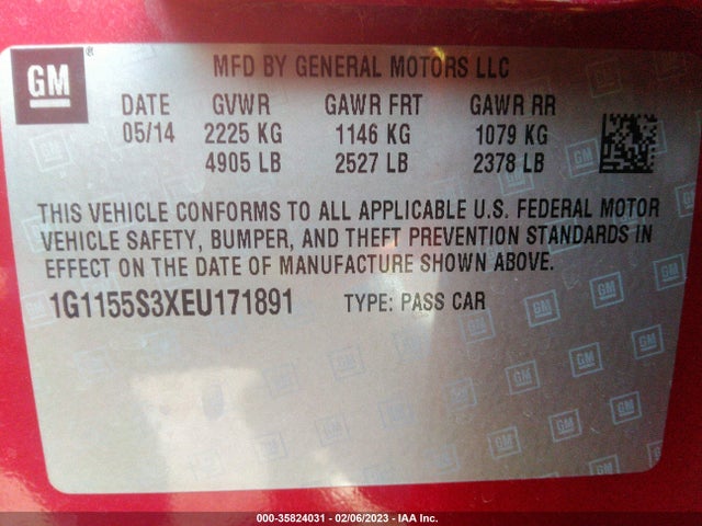 Chevrolet IMPALA LTZ 2014 1G1155S3XEU171891 Image 10