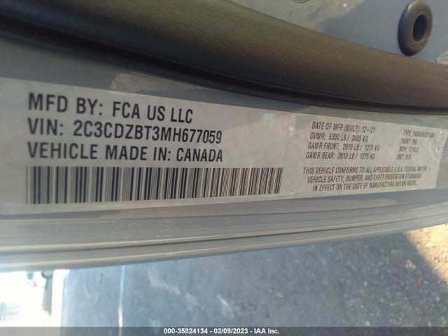 2021 Dodge Challenger, VIN: 2C3CDZBT3MH677059