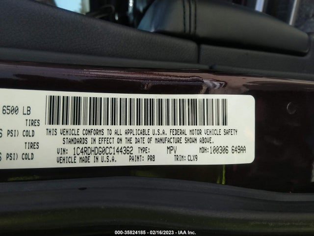 Dodge Durango 2012 1C4RDHDG0CC144362 Image 10