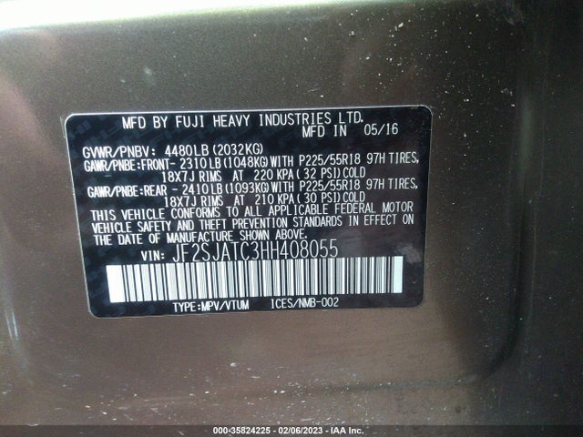 Subaru Forester Touring 2017 JF2SJATC3HH408055 Image 9