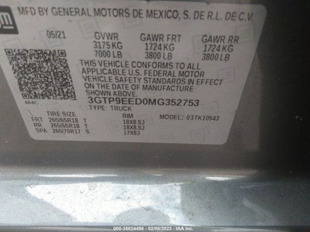 3GTP9EED0MG352753 GMC Sierra 1500 At4