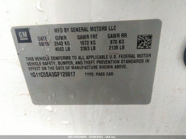 Chevrolet Malibu Limited Lt 2016 1G11C5SA3GF129817 Image 10