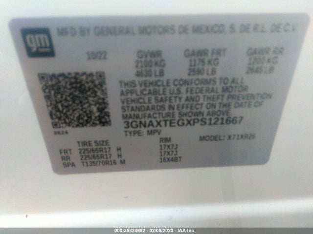 Chevrolet EQUINOX LT 2023 3GNAXTEGXPS121667 Image 9