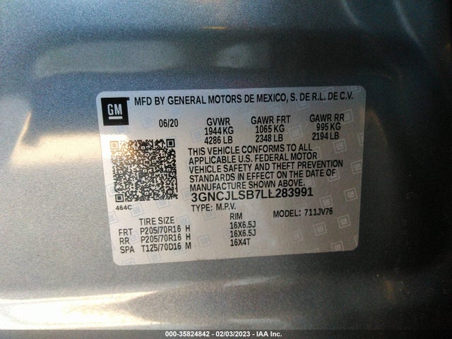Chevrolet Trax Lt 2020 3GNCJLSB7LL283991 Image 10