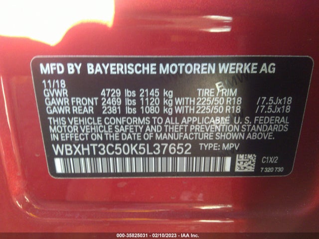 2019 BMW X1, VIN: WBXHT3C50K5L37652