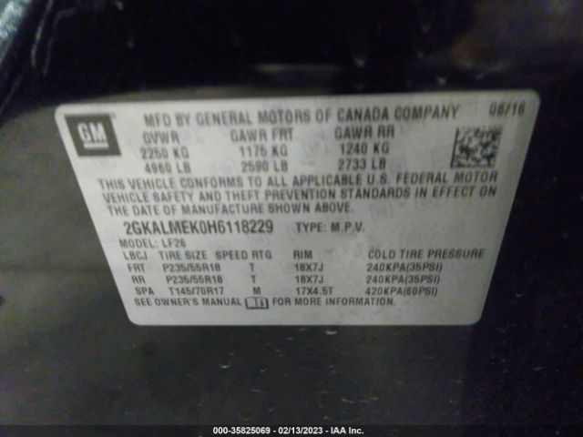 2GKALMEK0H6118229 GMC Terrain Sle