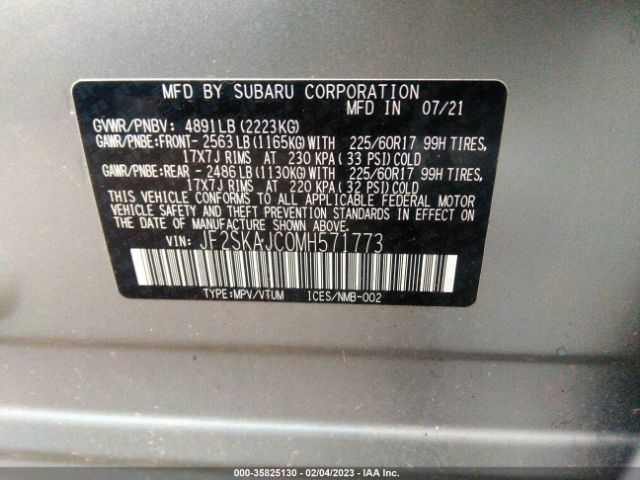 JF2SKAJC0MH571773 Subaru Forester Premium