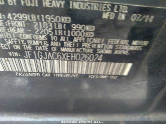 JF1GJAC6XEH026024 Subaru Impreza Sedan Premium