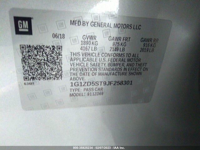 Chevrolet MALIBU LT 2018 1G1ZD5ST9JF258301 Image 9
