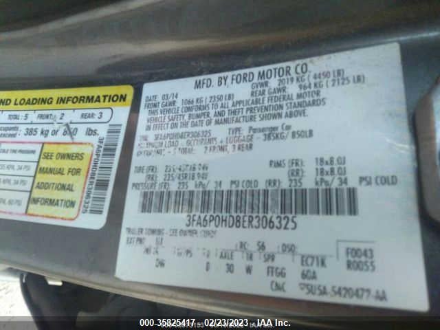 Ford FUSION SE 2014 3FA6P0HD8ER306325 Image 9