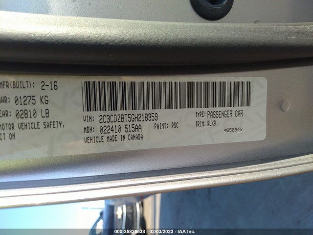 Dodge Challenger R/t Plus 2016 2C3CDZBT5GH218359 Image 9