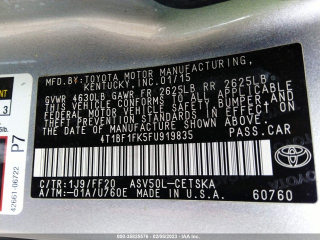 Toyota Camry 2015 4T1BF1FK5FU919835 Image 10
