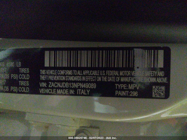 2022 Jeep Renegade, VIN: ZACNJDB13NPN49089