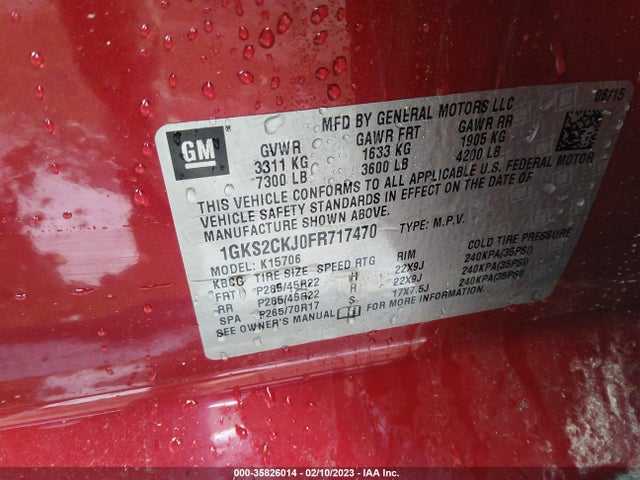 GMC YUKON DENALI 2015 1GKS2CKJ0FR717470 Image 10