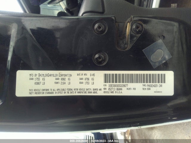 2005 DODGE NEON SRT-4 VIN: 1B3ES66S65D228677