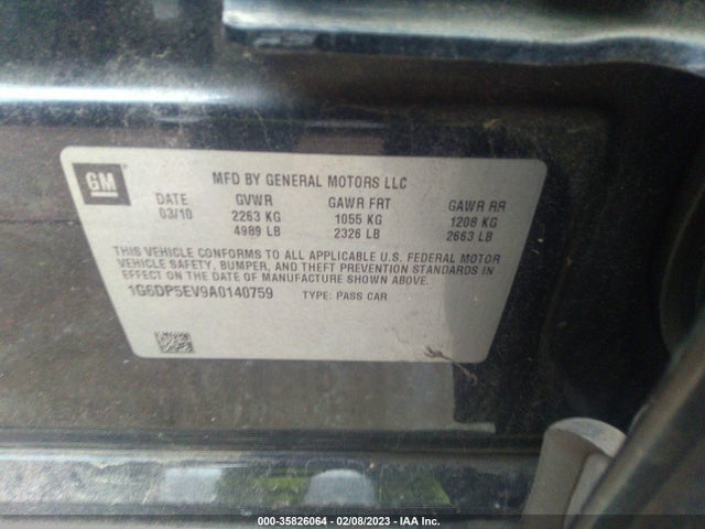 Cadillac Cts Sedan Premium 2010 1G6DP5EV9A0140759 Image 10