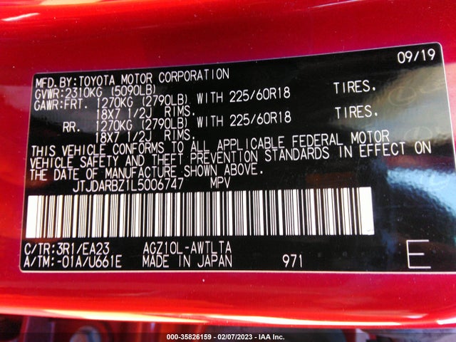 JTJDARBZ1L5006747 Lexus Nx Nx 300