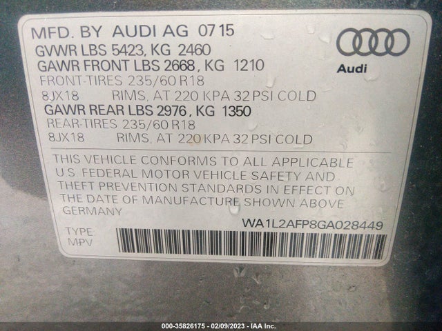 WA1L2AFP8GA028449 Audi Q5 Premium Plus