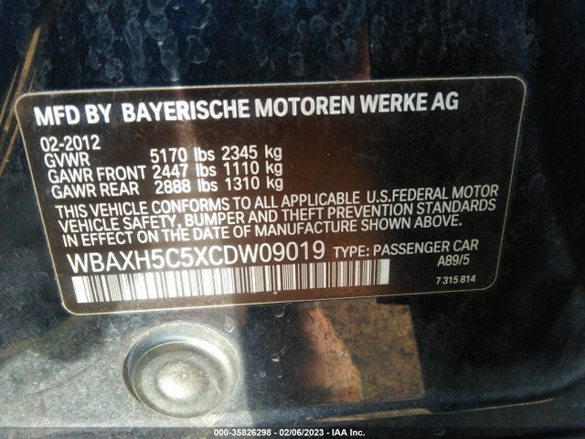 BMW 5 Series 528i Xdrive 2012 WBAXH5C5XCDW09019 Image 11