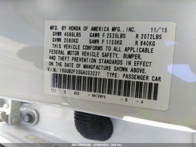 Acura Tlx V6 2016 19UUB2F35GA003037 Image 9