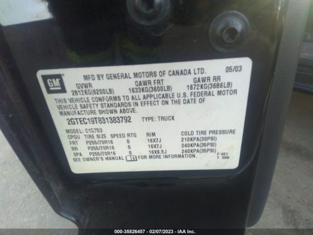 2GTEC19T831383792 GMC Sierra 1500 Sle