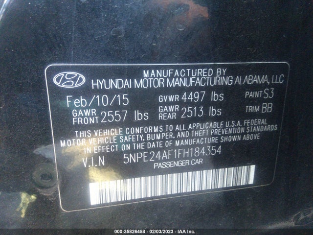Hyundai Sonata 2.4l Se 2015 5NPE24AF1FH184354 Image 11
