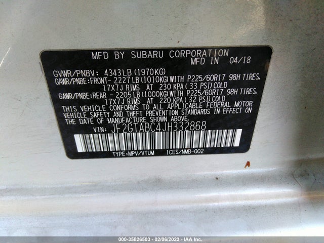 Subaru Crosstrek Premium 2018 JF2GTABC4JH332868 Image 11