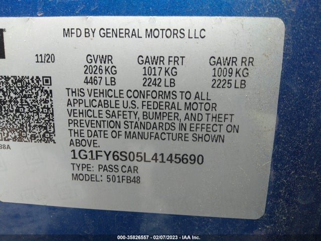 Chevrolet BOLT EV LT 2020 1G1FY6S05L4145690 Image 11