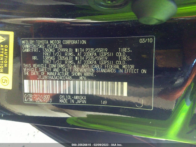 Lexus RX 450H 2010 JTJZB1BA3A2402448 Image 9