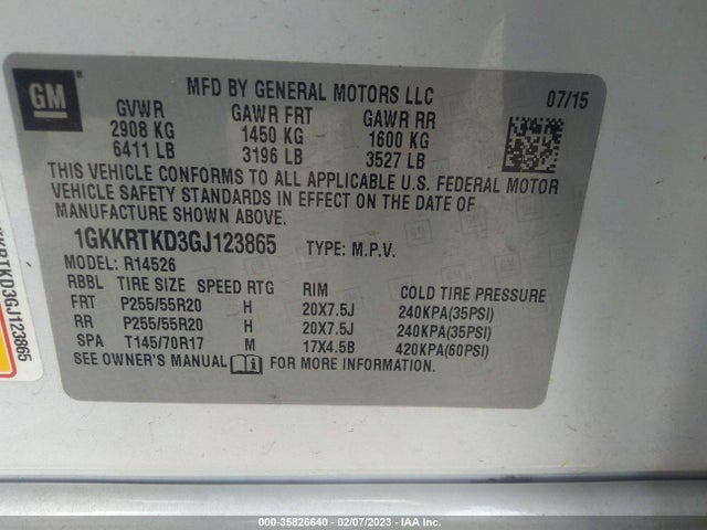 GMC Acadia Denali 2016 1GKKRTKD3GJ123865 Image 11