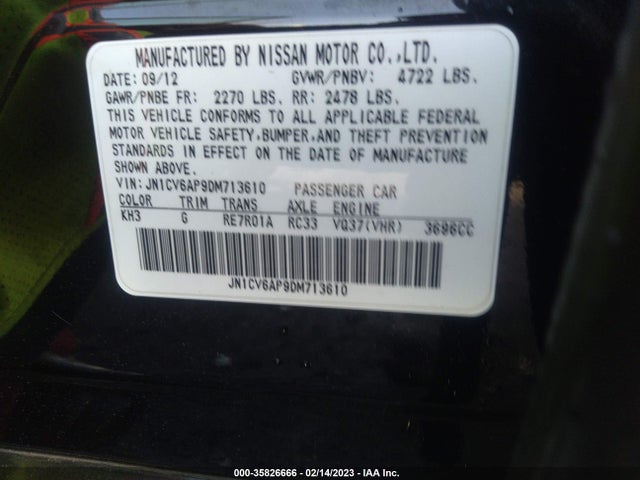 Продаж на аукціоні авто 2013 Infiniti G37 Sedan Journey, vin: JN1CV6AP9DM713610, номер лоту: 35826666