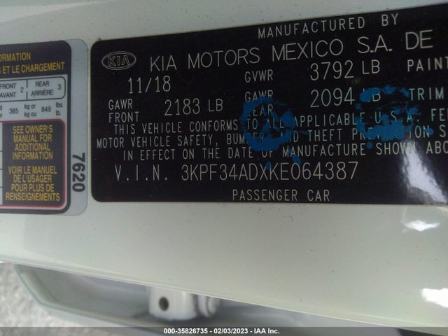 KIA FORTE S 2019 3KPF34ADXKE064387 Image 10