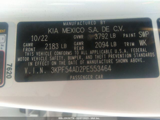 3KPF54AD2PE553464 KIA Forte Gt-line