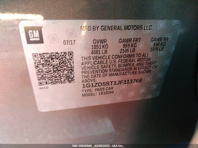 Chevrolet MALIBU LT 2018 1G1ZD5ST1JF113768 Image 9