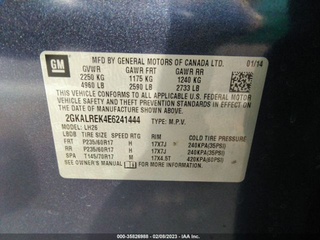 2GKALREK4E6241444 GMC Terrain Sle