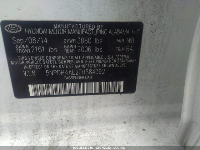 2015 Hyundai Elantra, VIN: 5NPDH4AE2FH584392