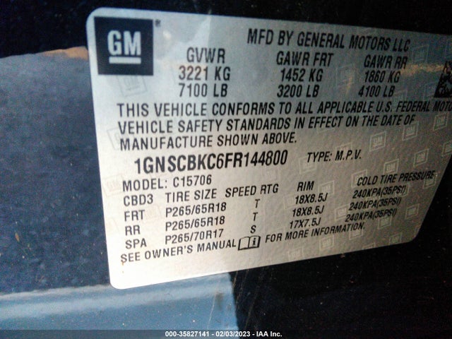 Chevrolet Tahoe Lt 2015 1GNSCBKC6FR144800 Image 10