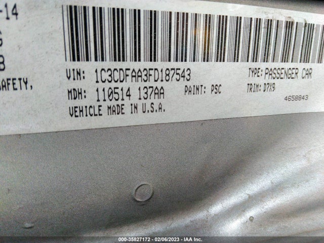 Dodge DART SE 2015 1C3CDFAA3FD187543 Image 9