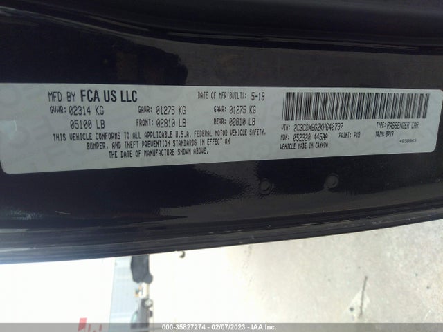 Dodge Charger Sxt 2019 2C3CDXBG2KH640797 Image 10