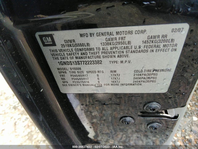 Chevrolet Trailblazer Ls 2007 1GNDS13S772223382 Image 11